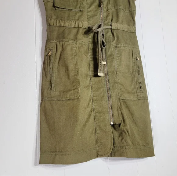 MARC by MARC JACOBS | Olive Green | Short Sleeve Utility Mini Dress | Size 8 - Picture 3 of 10